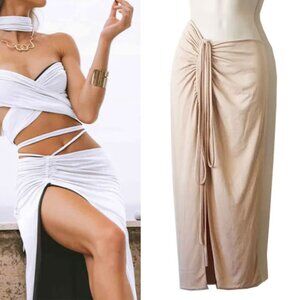 NWOT Lost Lorelei Bamboo Venus Skirt S Tan